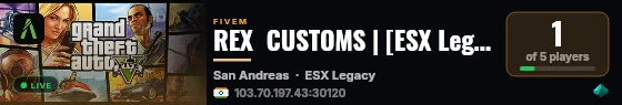 REX  CUSTOMS | [ESX Legacy] live status badge