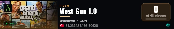 West Gun 1.0 live status badge