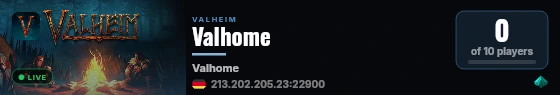 Valhome live status badge