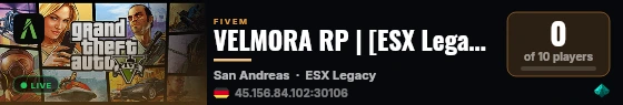 VELMORA RP | [ESX Legacy] live status badge