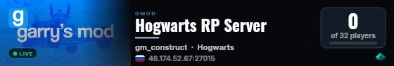 Hogwarts RP Server live status badge