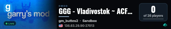 GGG - Vladivostok ~ ACF5|SF|PewPew2|P2M live status badge