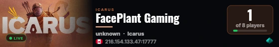 FacePlant Gaming live status badge
