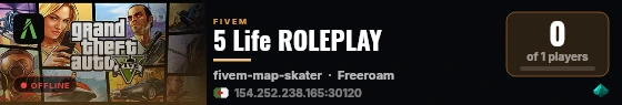 5 Life ROLEPLAY   live status badge