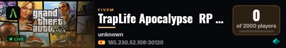 TrapLife Apocalypse  RP BETA live status badge