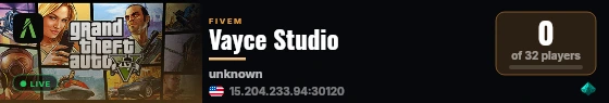 Vayce Studio live status badge
