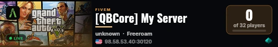 [QBCore] My Server live status badge