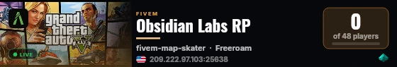 Obsidian Labs RP live status badge