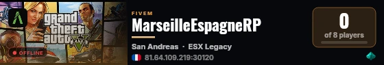 MarseilleEspagneRP live status badge