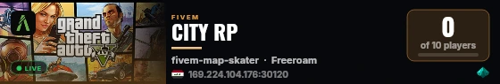 CITY RP live status badge