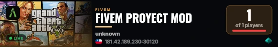 FIVEM PROYECT MOD live status badge