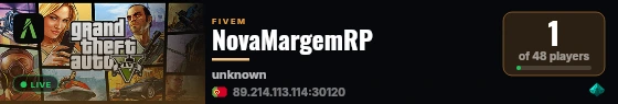 NovaMargemRP live status badge