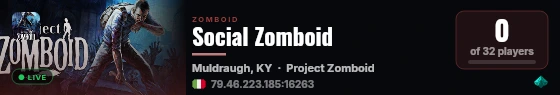 Social Zomboid live status badge