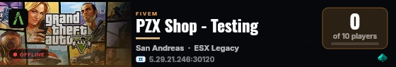 PZX Shop - Testing live status badge