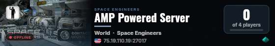 AMP Powered Server live status badge