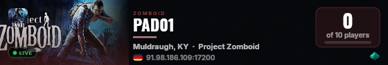 PAD01 live status badge
