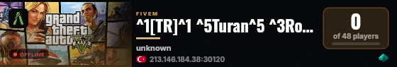 ^1[TR]^1 ^5Turan^5 ^3Roleplay^3 ^9ALLOWLIST^9 ^7|^7 ^5discord.gg/turanroleplay^5 live status badge