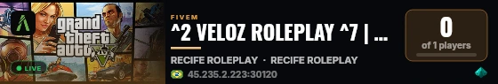^2 VELOZ ROLEPLAY ^7 | ☂️ RP EXCLUSIVO ☂️ | 🎮  live status badge