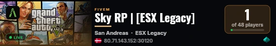 Sky RP | [ESX Legacy] live status badge