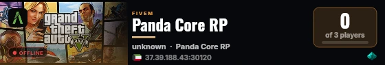Panda Core RP live status badge