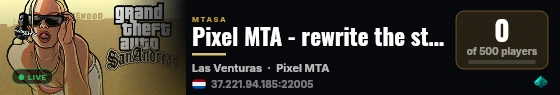 Pixel MTA - rewrite the story. » Polski serwer RPG live status badge