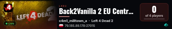 Back2Vanilla 2 EU Central Server live status badge