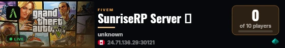 SunriseRP Server ☀️ live status badge