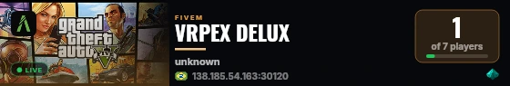 VRPEX DELUX live status badge