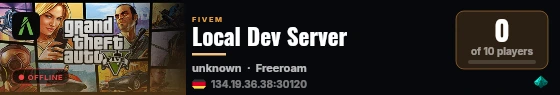 Local Dev Server live status badge