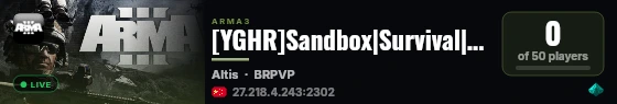 [YGHR]Sandbox|Survival|Building|Vanilla|Non-Profit|Zombies live status badge