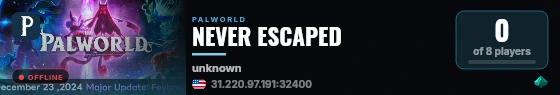 NEVER ESCAPED live status badge