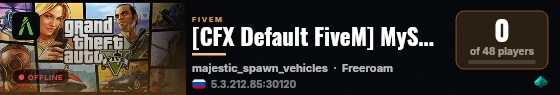 [CFX Default FiveM] MyServer live status badge