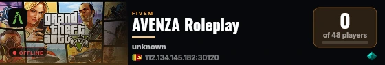 AVENZA Roleplay live status badge