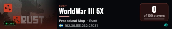 WorldWar III 5X live status badge