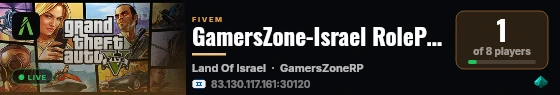 GamersZone-Israel RolePlay - Serious RP live status badge