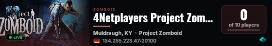 4Netplayers Project Zomboid Server live status badge