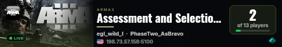 Assessment and Selection Server live status badge