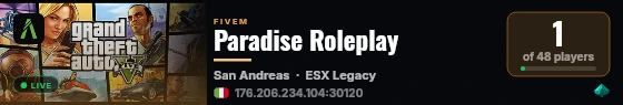 Paradise Roleplay live status badge