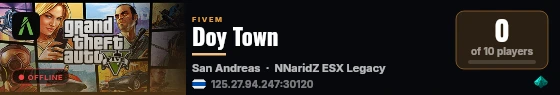Doy Town live status badge