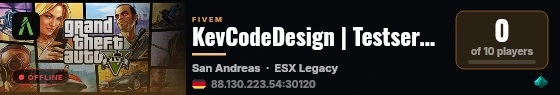 KevCodeDesign | Testserver live status badge