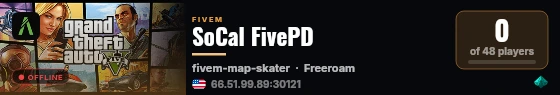 SoCal FivePD live status badge