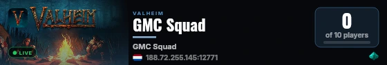 GMC Squad live status badge