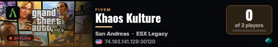 Khaos Kulture live status badge