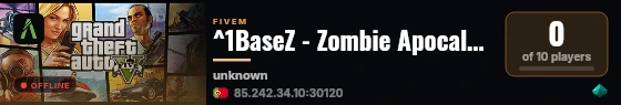 ^1BaseZ - Zombie Apocalypse QBCore^7 live status badge