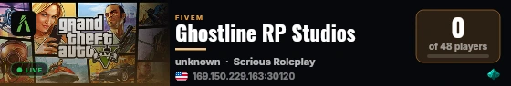 Ghostline RP Studios live status badge