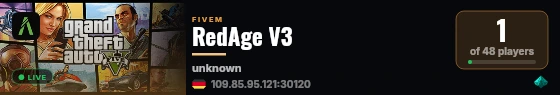 RedAge V3 live status badge