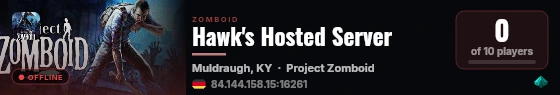 Hawk's Hosted Server live status badge