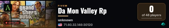 Da Mon Valley Rp live status badge