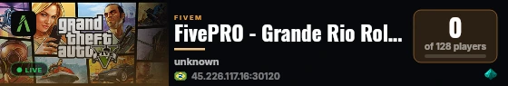 FivePRO - Grande Rio Roleplay live status badge