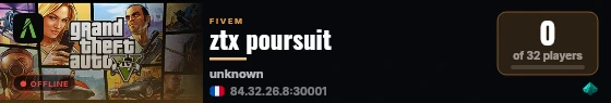 [FiveM Basic Server] ZTX PURSUIT live status badge